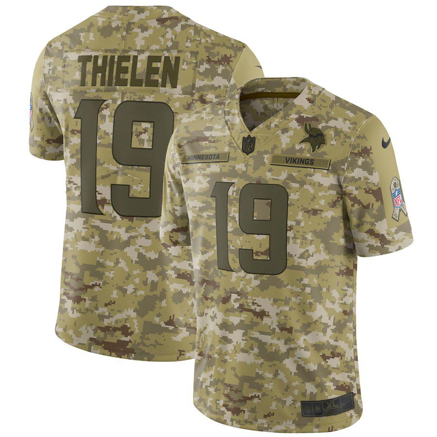 Men Minnesota Vikings #19 Thielen Nike Camo Salute to Service Retired Player Limited NFL Jerseys